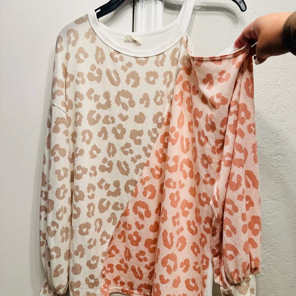 Bibi cheetah one shoulder top